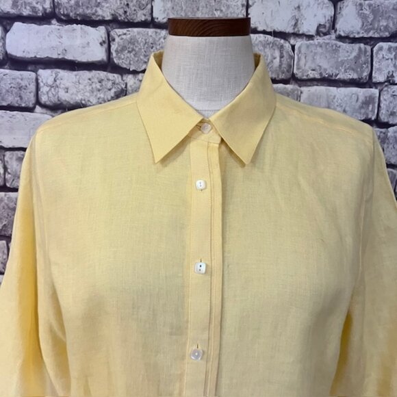 Talbots Light Yellow Button Down Blouse - Picture 2 of 8